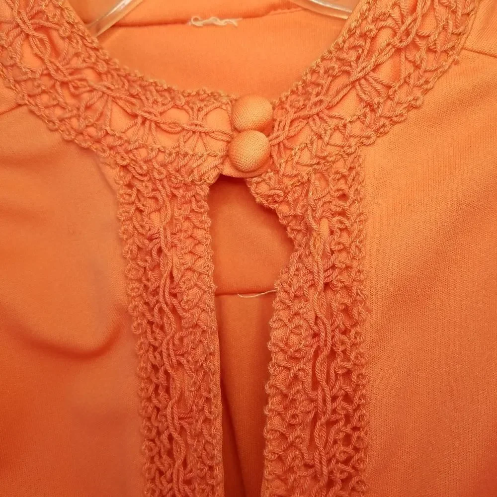 Vintage Elegant Coral 60’s ILGWU Spaghetti Strap Maxi Dress Matching Jacket Set